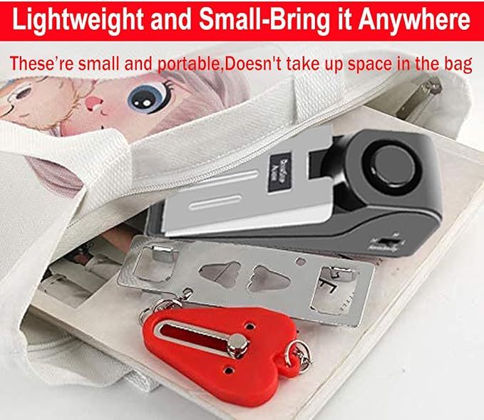 MBBEST Portable Door Lock & Door Stop Alarm, Dual Protection Security Devices
