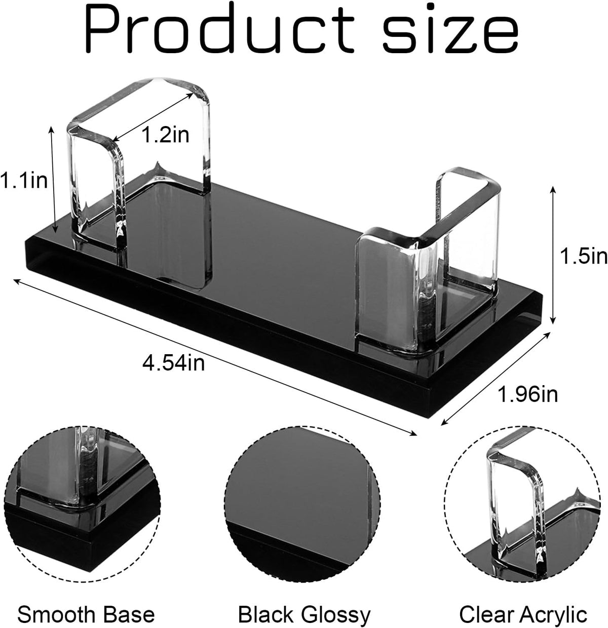 4 Pack Acrylic Business Card Holder for Desk, Clear Professional Display Stand with Stable Base, Office Desktop Organizer for Conferences, Events, Reception