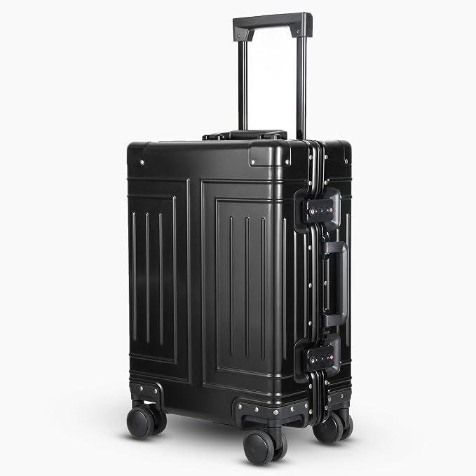 All Aluminum Carry On Luggage，Cut from Whole Aluminum Sheet，22x14x9 Airline