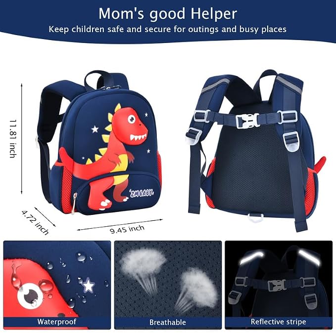Padgene Toddler Backpacks Kids Preschool Backpack Waterproof Neoprene Animal
