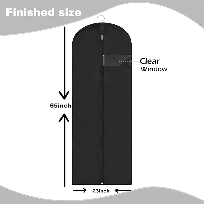 Dress Bags for Gowns Long, Suit Bag Cover for Storage and Travel, 2 Pack