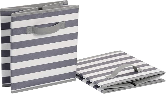 Amazon Basics Cube Organizer Storage Bins Handles, Collapsible Fabric,