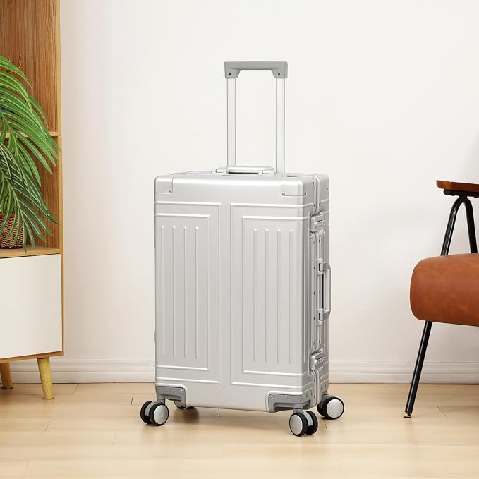 All Aluminum Carry On Luggage，Cut from Whole Aluminum Sheet，22x14x9 Airline