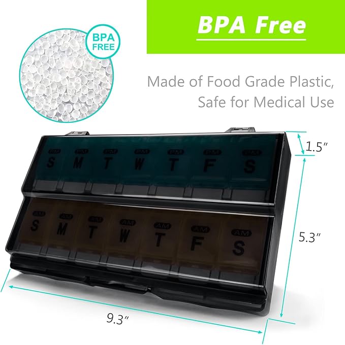 Extra Large Weekly Pill Organizer 2 Times a Day