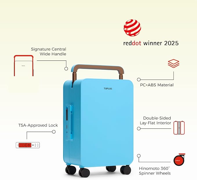 TUPLUS 20” Carry-On Hardside Luggage Lightweight ABS Travel Suitcase