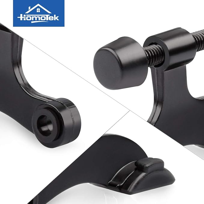 HOMOTEK 2 Pack Hinge Pin Black Door Stopper, Adjustable Deluxe Heavy Duty Door