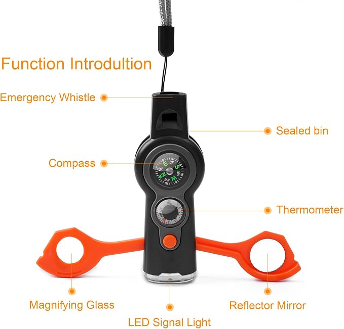 Emergency Survival Function Whistle, Outdoor Multifunctional Tool Safety Whistle