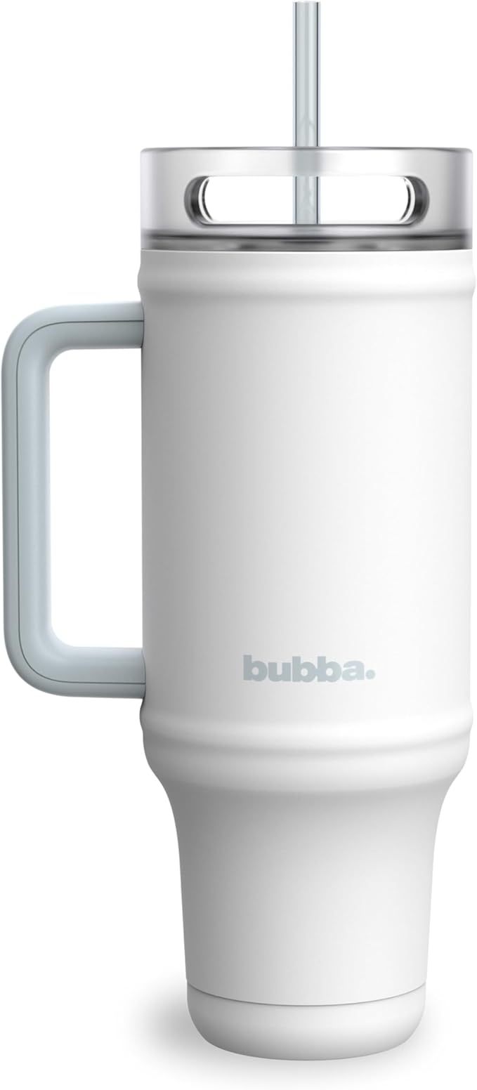 bubba 40 oz Insulated Stainless Steel Tumbler with Handle and Straw - Leakproof, Dishwasher Safe, Cup Holder Tumbler, Lead-Free and BPA-Free, Fresh Kicks