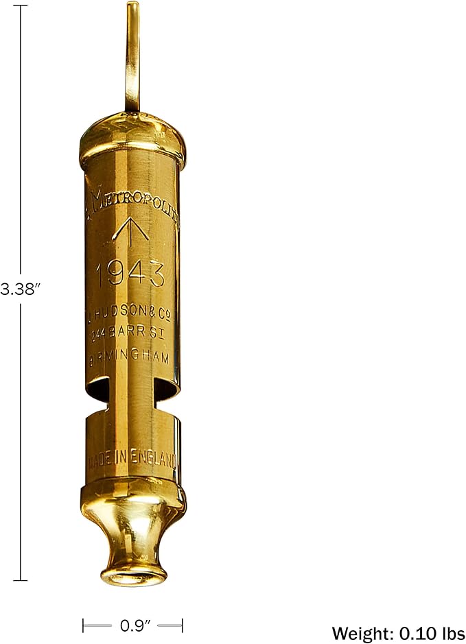 Brass Whistle with Keychain Ring