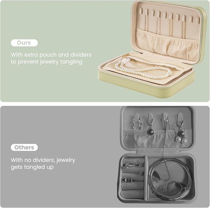 Lolalet Travel Jewelry Case for Women, Travel Jewelry Organizer Box