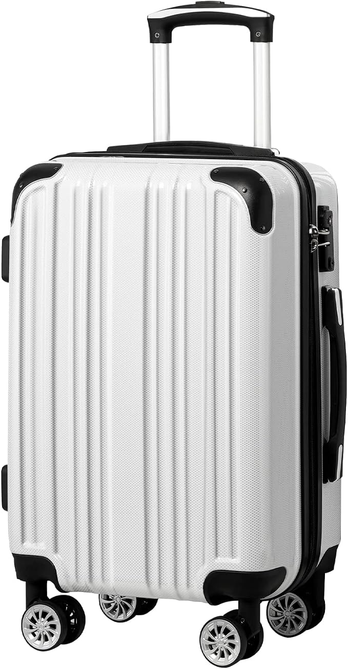 Coolife Luggage Expandable Suitcase PC+ABS Spinner 20in 24in 28in Carry