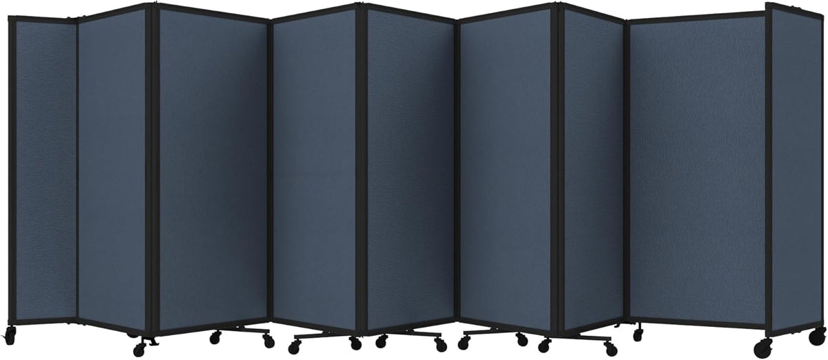 Versare Room Divider 360 Portable Wall Partition | Folding Panels | Large Freestanding Divider | Locking Wheels | Temporary Room Separator