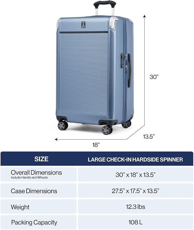 Travelpro Platinum Elite Hardside Expandable Checked Luggage, 8 Wheel Spinner