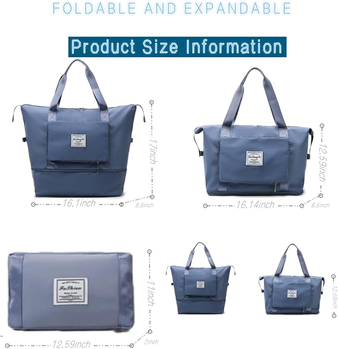 Large Capacity Foldable Travel Bag, Expandable lightweight Carry on Bag