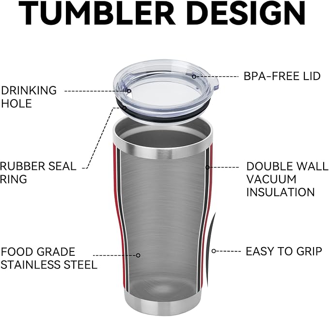 DOMICARE 20oz Tumbler with Lid Stainless Steel Tumblers Bulk, Double Wall