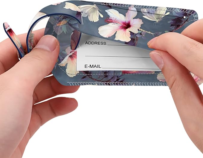 FINTIE 2 Pack Luggage Tags, Leather Name ID Labels