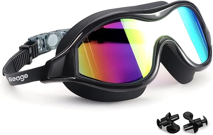 Swim Goggles No Leaking Anti-Fog Pool Goggles Swimming Goggles for Adult Men Women Youth, UV Protection 180° Clear Vision