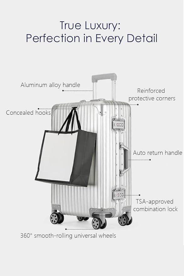 HotWay 24 Inch All Aluminum Checked In Luggage