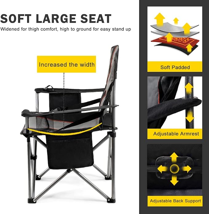 FAIR WIND 2 Pack Oversized Fully Padded Camping Chair