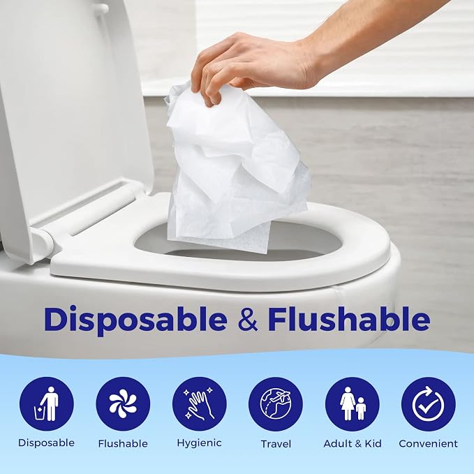 YGDZ Toilet Seat Covers Disposable, XL Flushable Toilet Seat Covers Travel