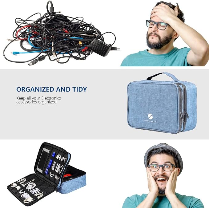 Travel Electronics Organizer, Waterproof Cable Organizer Bag
