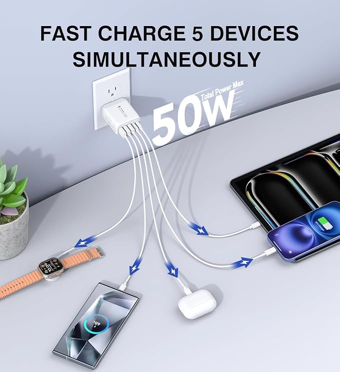 50W USB C Wall Charger Block, Galaxy S24/S23