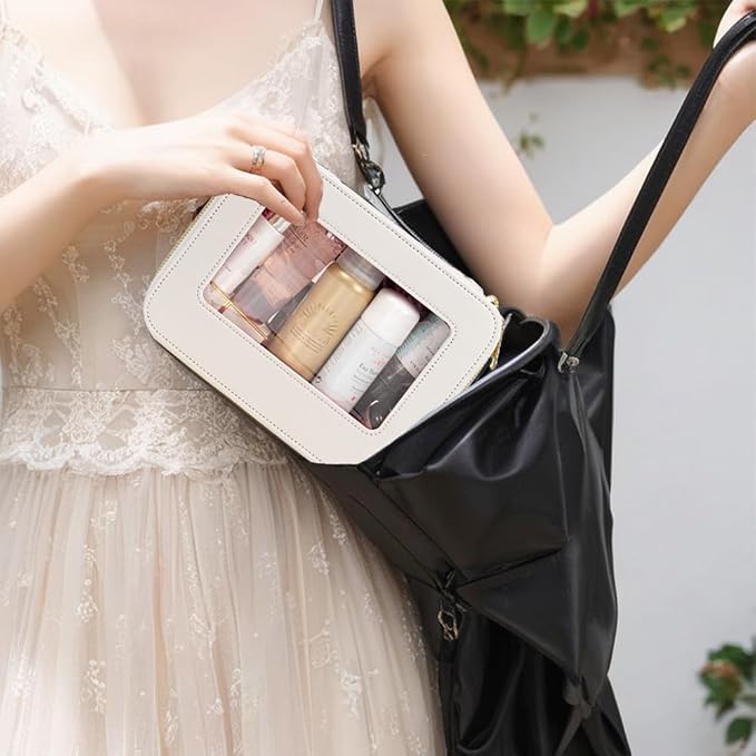 Travel Clear Makeup Bag Set, TSA Approved Cosmetic Bag Case