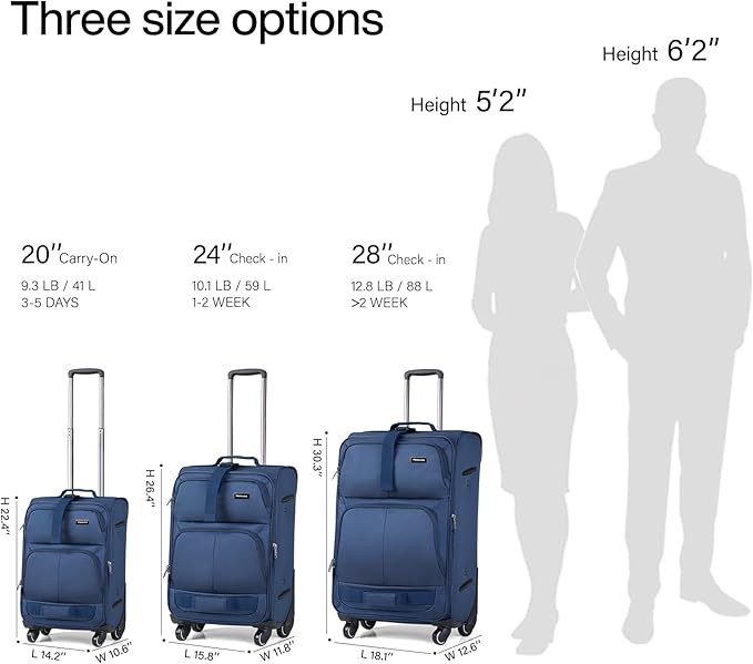 Hanke Luggage Sets 2 Piece Softside Expandable Luggage