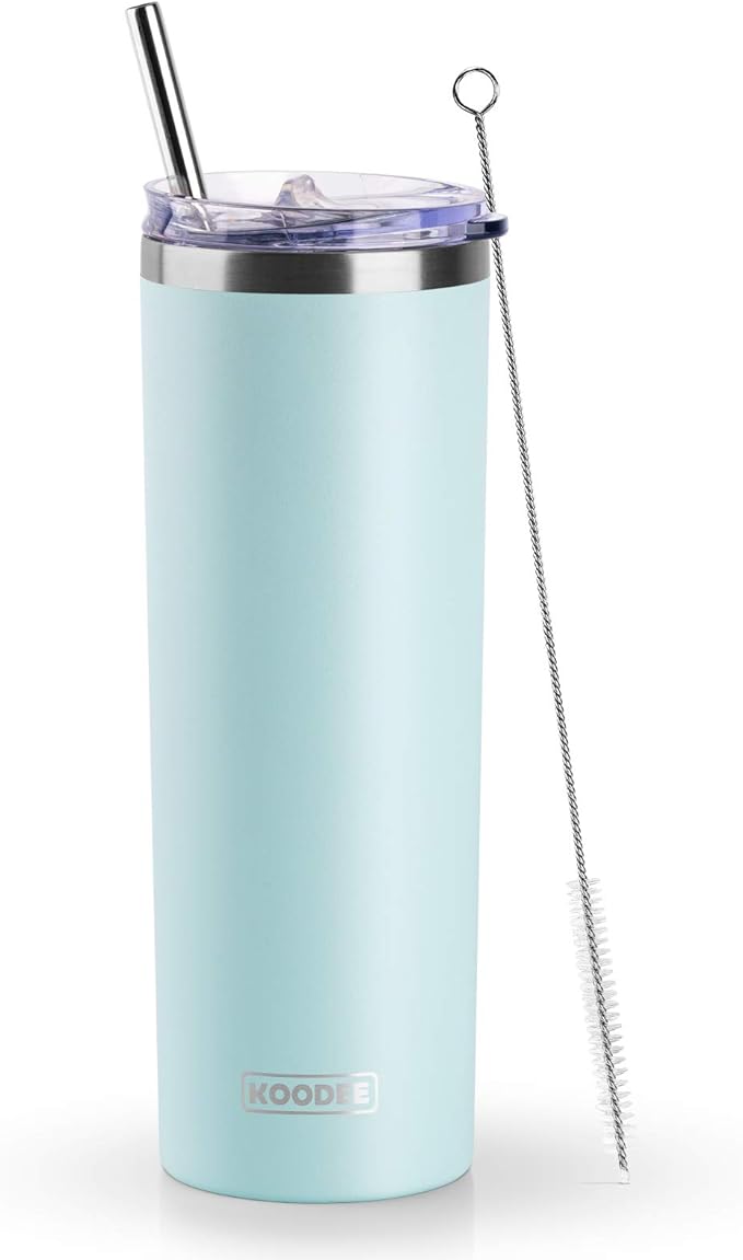 koodee 20 oz Stainless Steel Skinny Tumbler Double Wall Insulated Slim Water