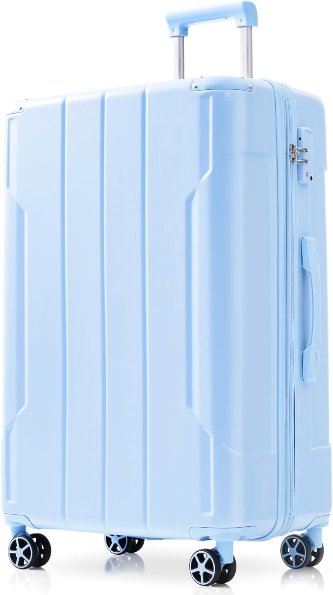 Merax 28 Inch Checked Luggage, Lightweight & Expandable Hardshell ABS Suitcase