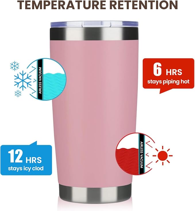 MEWAY 20oz Tumbler 8 Pack Double Wall Vacuum Insulated Travel Mug Bulk