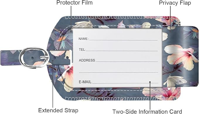 FINTIE 2 Pack Luggage Tags, Leather Name ID Labels
