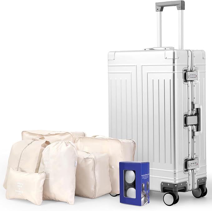 All Aluminum Carry On Luggage，Cut from Whole Aluminum Sheet，22x14x9 Airline
