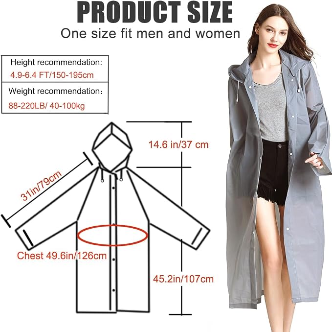 Rain Coats - Reusable EVA Rain Ponchos