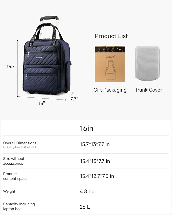 LUGGEX Underseat Carry On Luggage