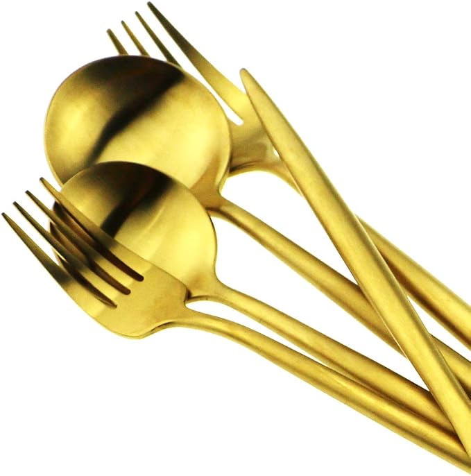 Gugrida 20-Piece 18/10 Stainless Steel Flatware Silverware, Luxury Dinnerware