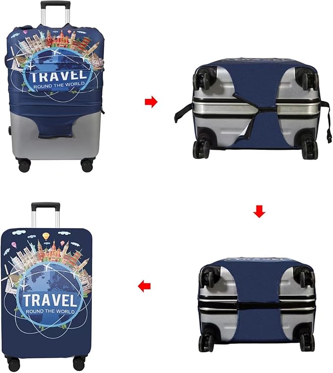WUJIAONIAO Travel Luggage Cover Baggage Suitcase Cover Protector Skins 18-32