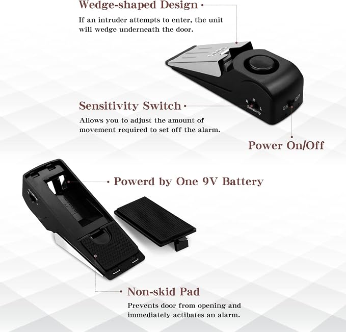 EMDMAK Door Stop Alarm with 120DB Siren Door Stop