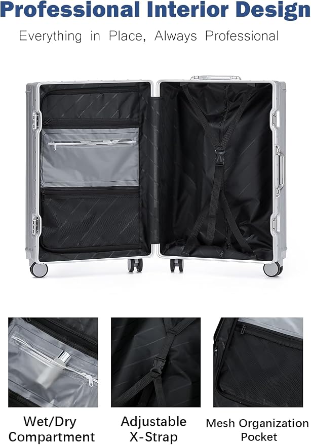 HotWay 20 Inch Aluminum Frame Carry On Luggage