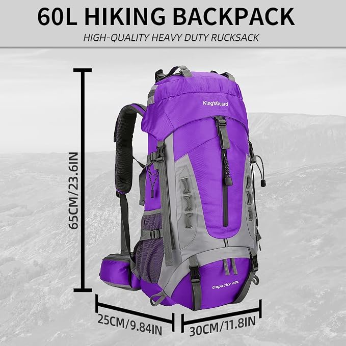 King'sGuard 60L Hiking Backpack Lightweight Camping Backpack