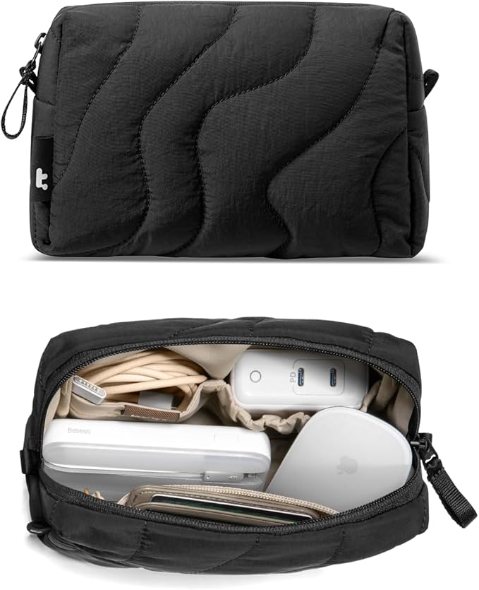 tomtoc Electronics Organizer Travel Case, Soft Puffy Organizer Bag Birthday
