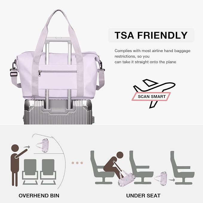 Travel Duffel Bag, Sports Tote Gym Bag, Shoulder Weekender Overnight Bag