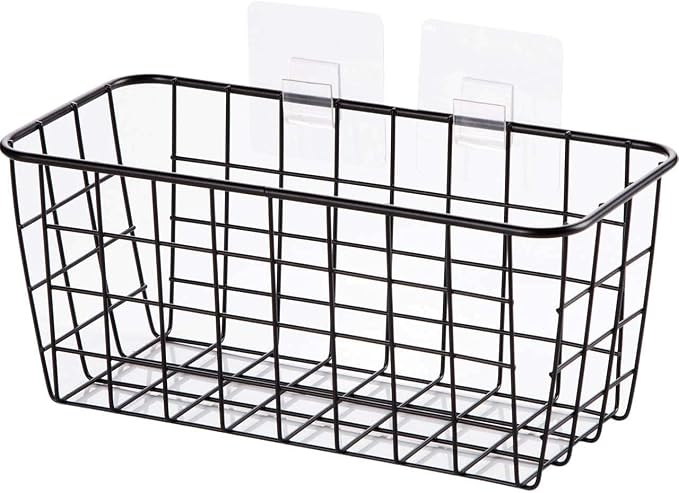 2 Set Hanging Wall Basket Organizer Over the Cabinet Door Wire Baskets