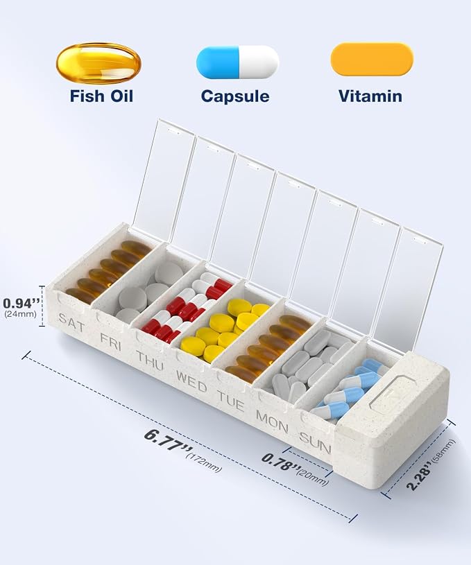 HEIYING 7 Days Pill Organizer