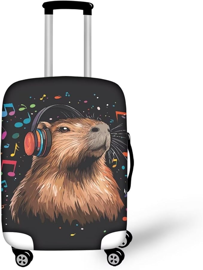 Capybara Luggage Cover Fits 30-32 Inch Luggage Anti-Scratch Spandex Zipper