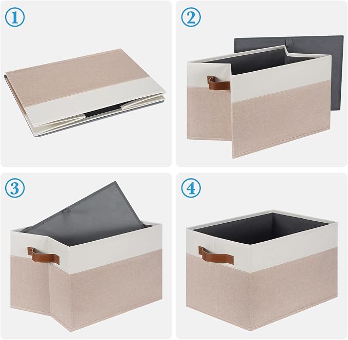 Large Fabric Storage Bins, Foldable Fabric Storage Baskets