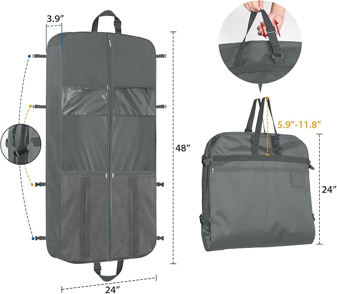 Zilink Upgraded Garment Bags for Travel Hanging Fur Coat Storage Bag Suit Bags