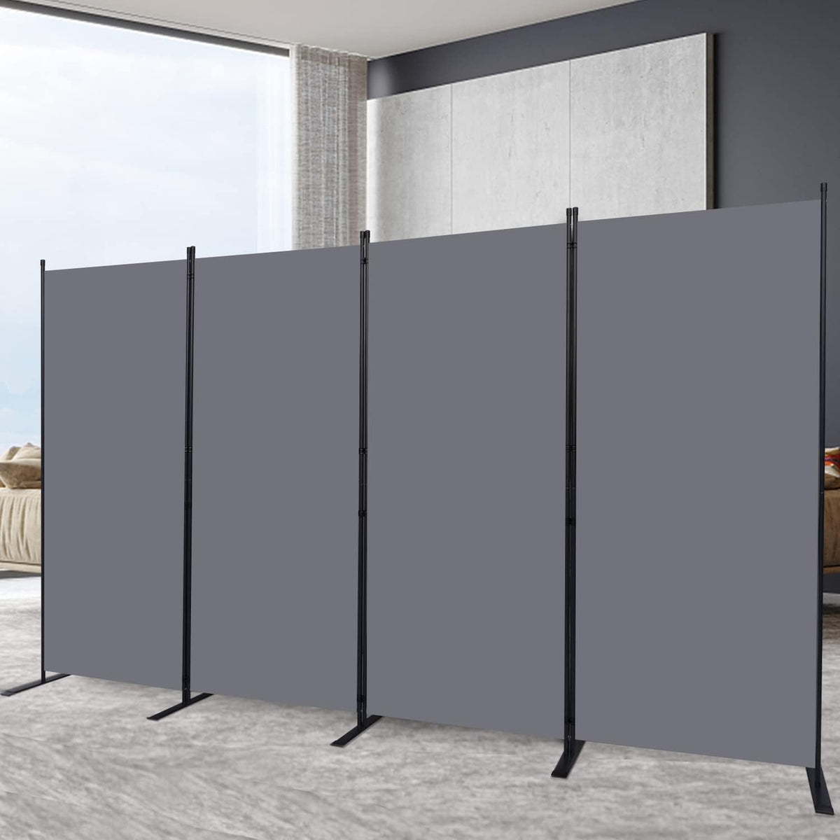 Room Divider 6FT Portable Room Dividers and Folding Privacy Screens, 136'' W Fabric Divider for Room Separation, 4 Panel Partition Room Dividers Freestanding Wall Divider Screen for Dorm Studio Office