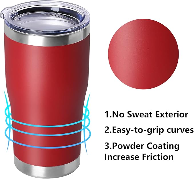DOMICARE 20oz Tumbler with Lid Stainless Steel Tumblers Bulk, Double Wall
