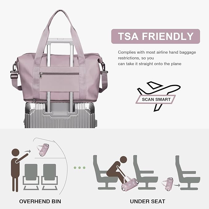 Travel Duffel Bag, Sports Tote Gym Bag, Shoulder Weekender Overnight Bag